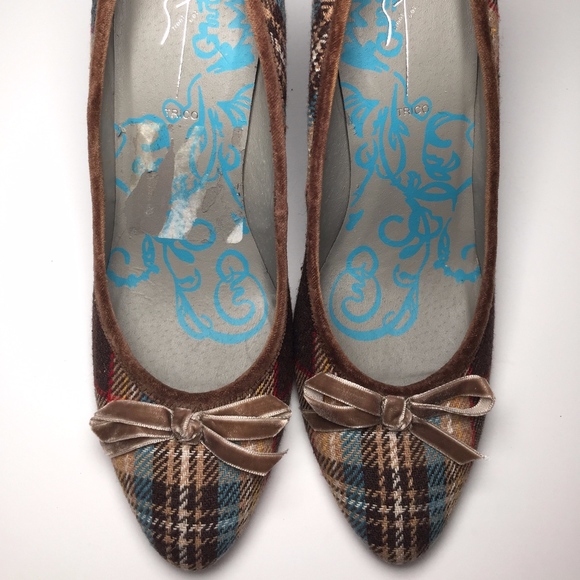 Street Feet Pumps, Plaid,  Brown, Teal, Tan - 014 - Picture 4 of 8